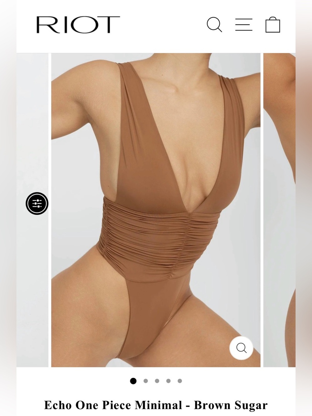 Riot Swim Echo One-Piece in Brown Sugar L